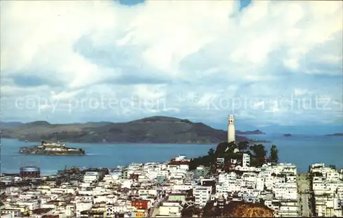 San Francisco California View of the Bay Coit Tower Alcatraz Island Kat. San Francisco