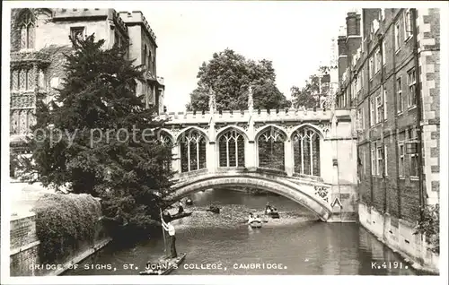 Cambridge Cambridgeshire Bridge of Sighs St John's College Valentine's Post Card / Cambridge /Cambridgeshire CC