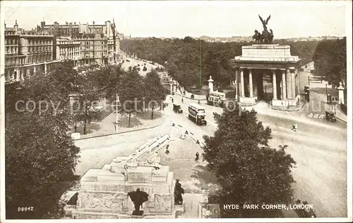 London Hyde Park Corner Wellington Memorial Valentine s Post Card Kat. City of London