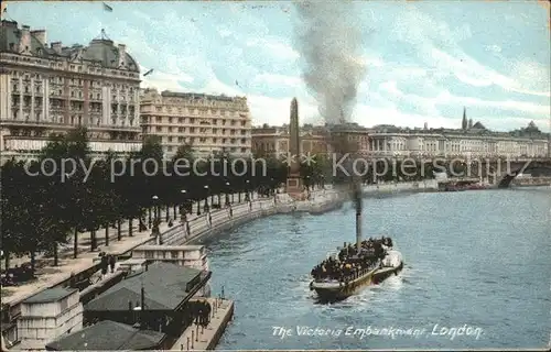 London Victoria Embankment Steamer Thames Kat. City of London