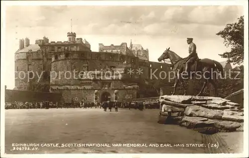 Edinburgh Castle National War Memorial Earl Haig Statue Valentine s Post Card Kat. Edinburgh