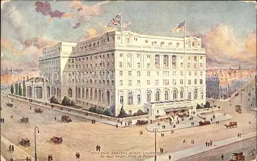 Liverpool Midland Adelphi Hotel Illustration Tuck s Post Card Kat. Liverpool