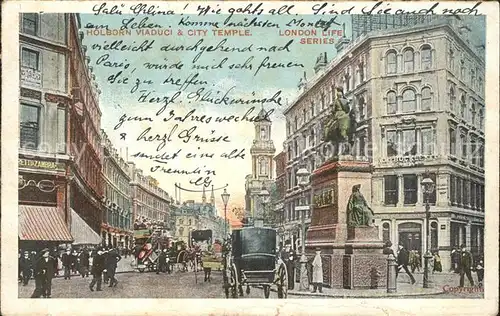 London Holborn Viaduct City Temple Monument London Life Series Kat. City of London