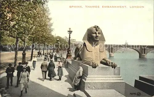 London Sphinx Thames Embankment Bridge Kat. City of London