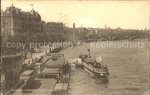 London Thames Embankment and Cleopatra s Needle Steamer Bridge Kat. City of London