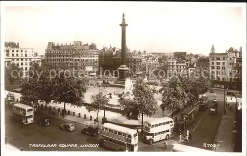 London Trafalgar Square Fountain Nelsons Column Valentine s Post Card Doppeldeckerbus Kat. City of London