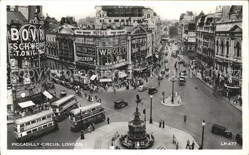 London Piccadilly Circus Monument Doppelbus Kat. City of London