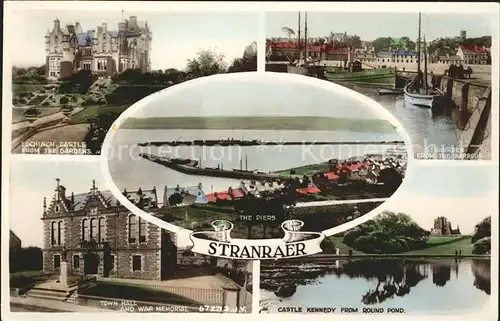 Stranraer Dumfries Galloway Lochinch Castle Harbour Pier Town Hall War Memorial Castle Kennedy Valentines Post Card / Dumfries & Galloway /Dumfries & Galloway