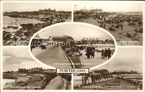 Porthcawl Bay Coney Beach Promenade Sands New Pavilion Valentine s Post Card Kat. Bridgend