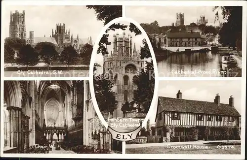 Ely East Cambridgeshire Cathedral Chair Cromwell House Lantern House Valentine s Post Card Kat. East Cambridgeshire