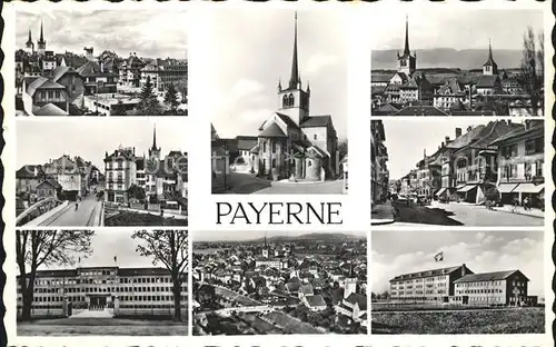 Payerne Panorama Orts und Strassenpartien Kirche Kat. Payerne