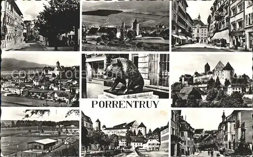 Porrentruy Orts und Teilansichten Strassenpartien Chateau Wildschwein Kat. Porrentruy