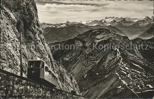 Pilatus Bergbahn an Eselwand Matthorn Alpen Kat. Pilatus