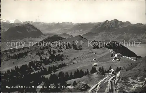 Rigi Kulm mit Blick auf Staffel und Alpen Kat. Rigi Kulm