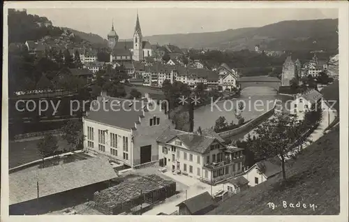 Baden AG Panorama mit Limmat Kat. Baden