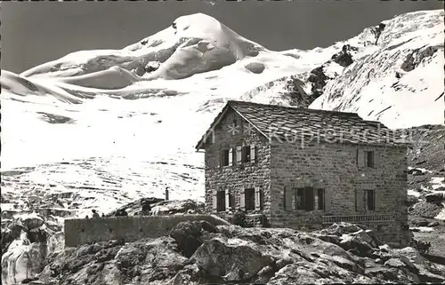 Saas Fee Bergsteigerheim Langefluh mit Allalinhorn Kat. Saas Fee