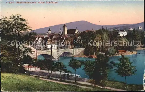 Rheinfelden AG Rheinbruecke mit Hotel Schuetzen Kat. Rheinfelden