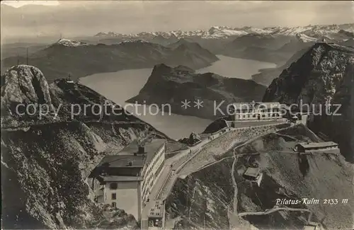 Pilatus Kulm Hotels mit Vierwaldstaettersee und Alpen Kat. Pilatus Kulm