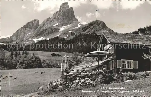 Braunwald GL Gasthaus Rubschen mit Eggstock Kat. Braunwald