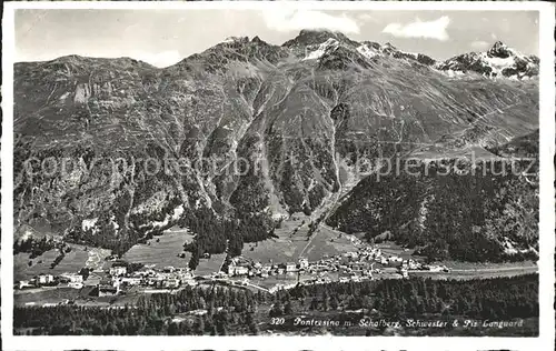 Pontresina mit Schafberg Schwester und Piz Languard Kat. Pontresina