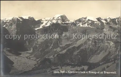 Linthal Glarus Toedi und Claridenstock vom Kneugrat  Kat. Linthal