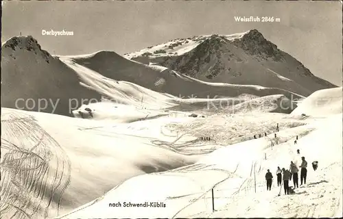 Parsenn Abfahrt Weissfluhjoch Kueblis Blick auf die Weissfluh  Kat. Parsennfurgga