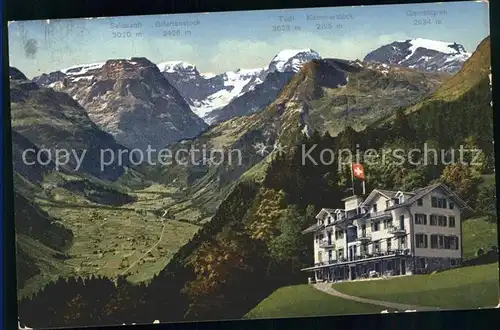 Braunwald GL Hotel Kurhaus Niederschlacht Selbsanft Toedi  Kat. Braunwald