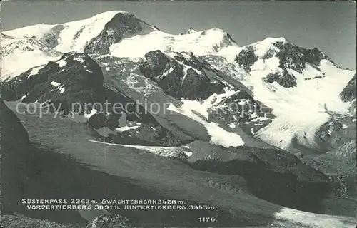 Sustenpass mit Gwaechtenhorn Vorder und Hintertierberg Kat. Susten