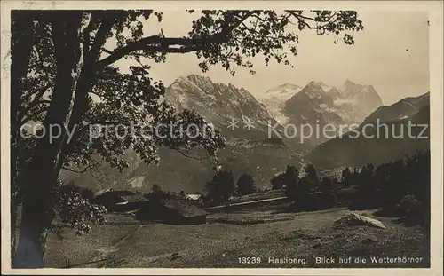 Hasliberg Blick auf die Wetterhoerner Kat. Meiringen