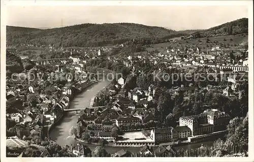 Baden AG Panorama mit Limmat Kat. Baden