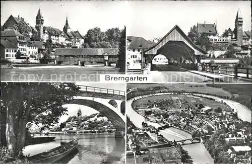 Bremgarten AG Ortsansicht Holzbruecke Fliegeraufnahme / Bremgarten /Bz. Bremgarten