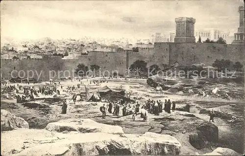 Einsiedeln SZ Panorama Kreuzigung Christi Jerusalem mit dem herodianischen Koenigspalast / Einsiedeln /Bz. Einsiedeln