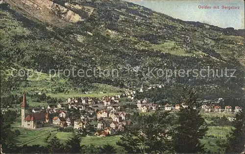 Goldau Totalansicht mit Bergsturz Kat. Goldau