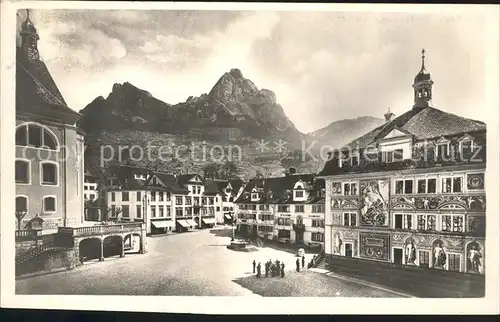 Schwyz Dorfplatz Rathaus Mythen Kat. Schwyz