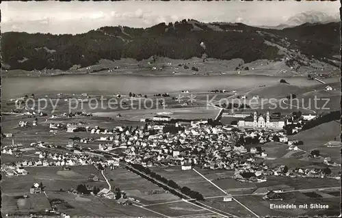 Einsiedeln SZ Totalansicht mit Sihlsee / Einsiedeln /Bz. Einsiedeln