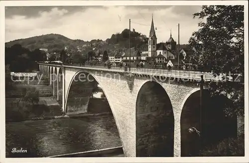 Baden AG Bruecke Limmat Kirche Kat. Baden