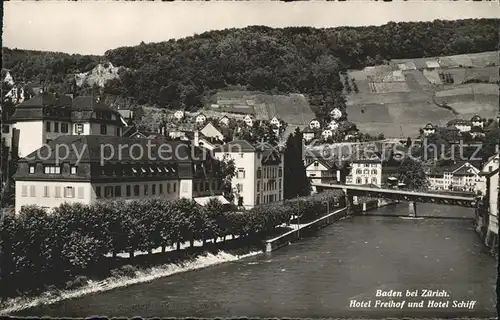 Baden AG Hotel Freihof und Hotel Schiff an der Limmat Kat. Baden