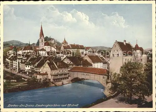 Baden AG Landvogteischloss Altstadtblick Kat. Baden