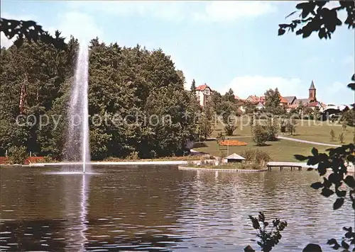 Waldbronn Albtal Schwanenteich Springbrunnen Kirche / Waldbronn /Karlsruhe LKR