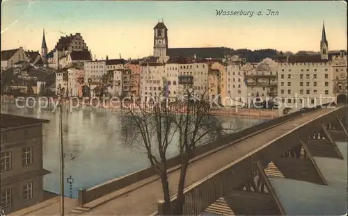 Wasserburg Inn Teilansicht Innbruecke Kat. Wasserburg a.Inn