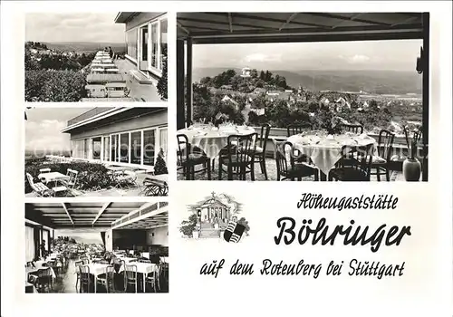 Rotenberg Stuttgart Hoehengaststaette Boehringer Terrasse Kat. Stuttgart