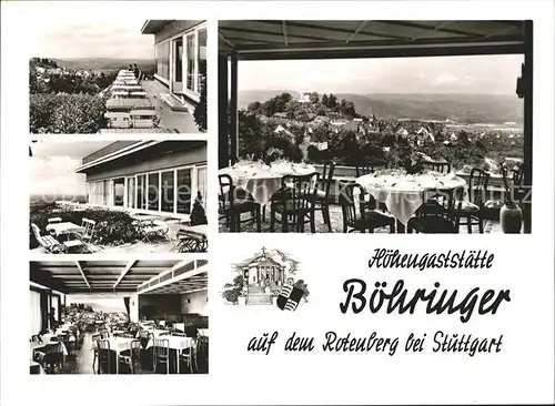 Rotenberg Stuttgart Hoehengaststaette Boehringer Terrassenblick Kat. Stuttgart