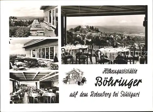 Rotenberg Stuttgart Hoehengaststaette Boehringer Terrassenblick Kat. Stuttgart