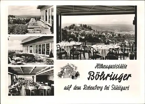 Rotenberg Stuttgart Hoehengaststaette Boehringer Terrassenblick Kat. Stuttgart