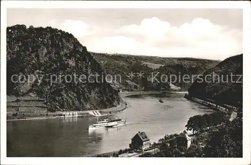 St Goar Felsental Lareley Dampfer Kat. Sankt Goar