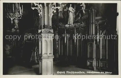 Schloss Neuschwanstein Schlafzimmer Kat. Fuessen