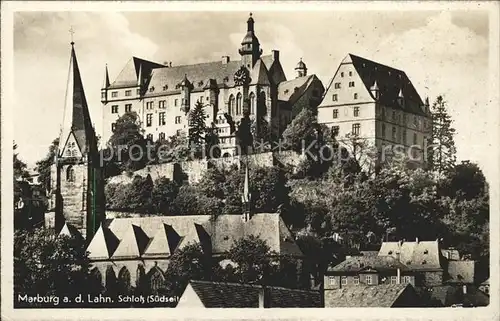 Marburg Lahn Schlos Suedseite Kat. Marburg