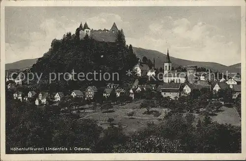 Lindenfels Odenwald Burg Kirche Kat. Lindenfels