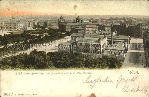 Wien Blick Rathaus Parlament Hof Museen Kat. Wien