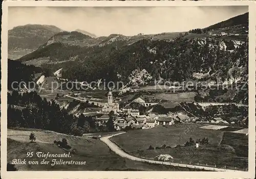 Tiefencastel Blick Julierstrasse Kat. Tiefencastel